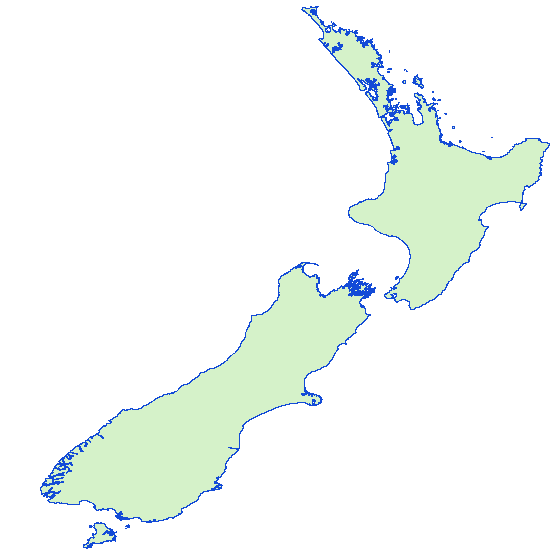 Coastline Map of New Zealand