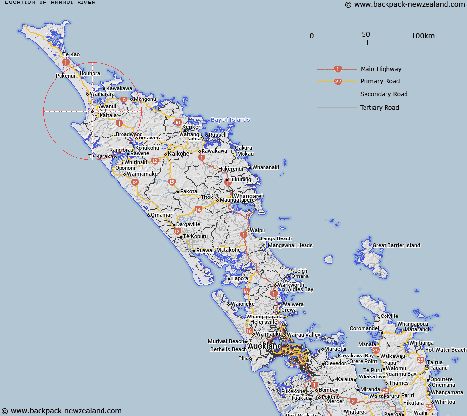 Awanui River Map New Zealand