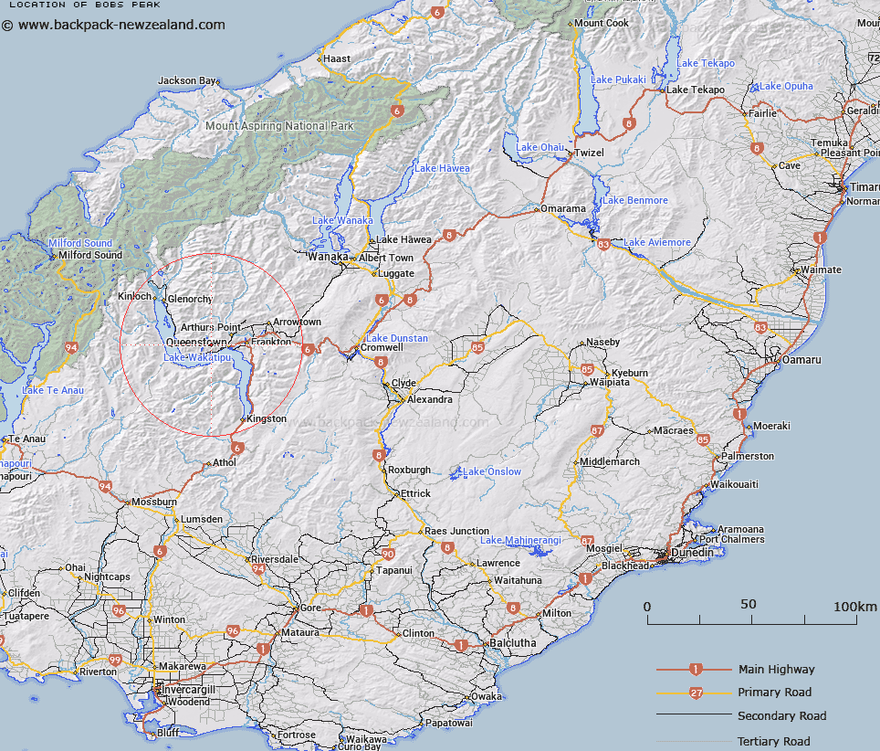 Bobs Peak Map New Zealand