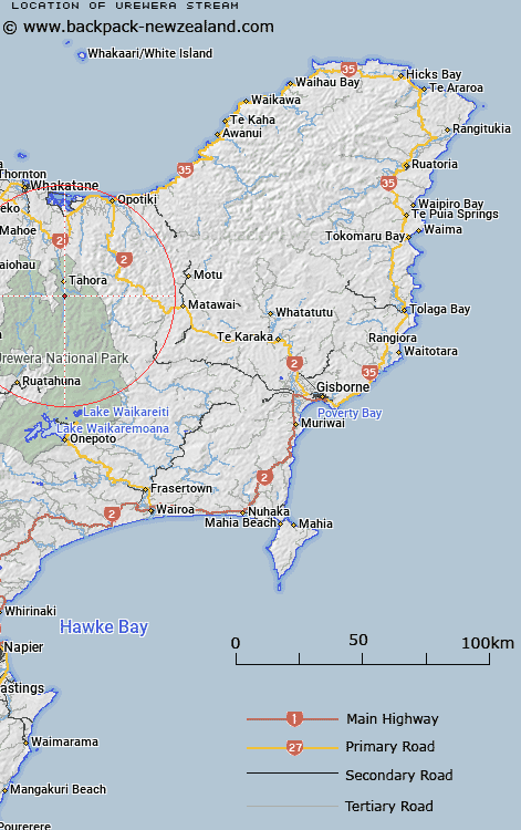 Urewera Stream Map New Zealand
