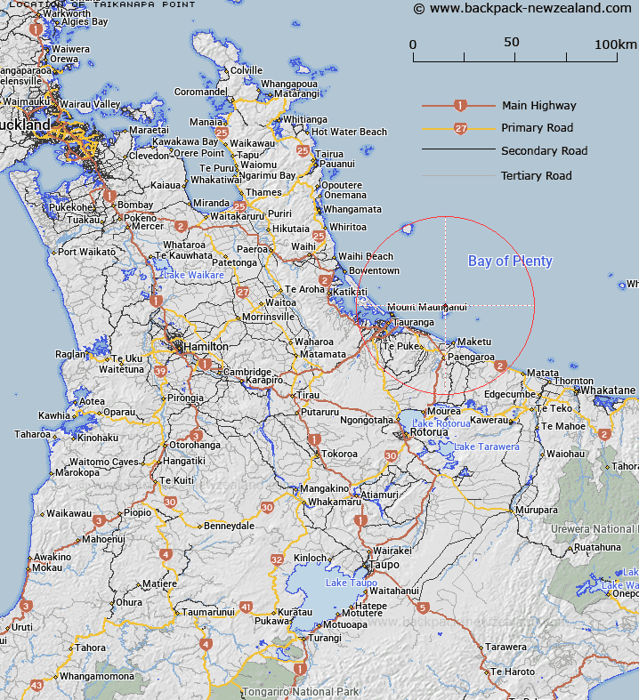 Taikanapa Point Map New Zealand