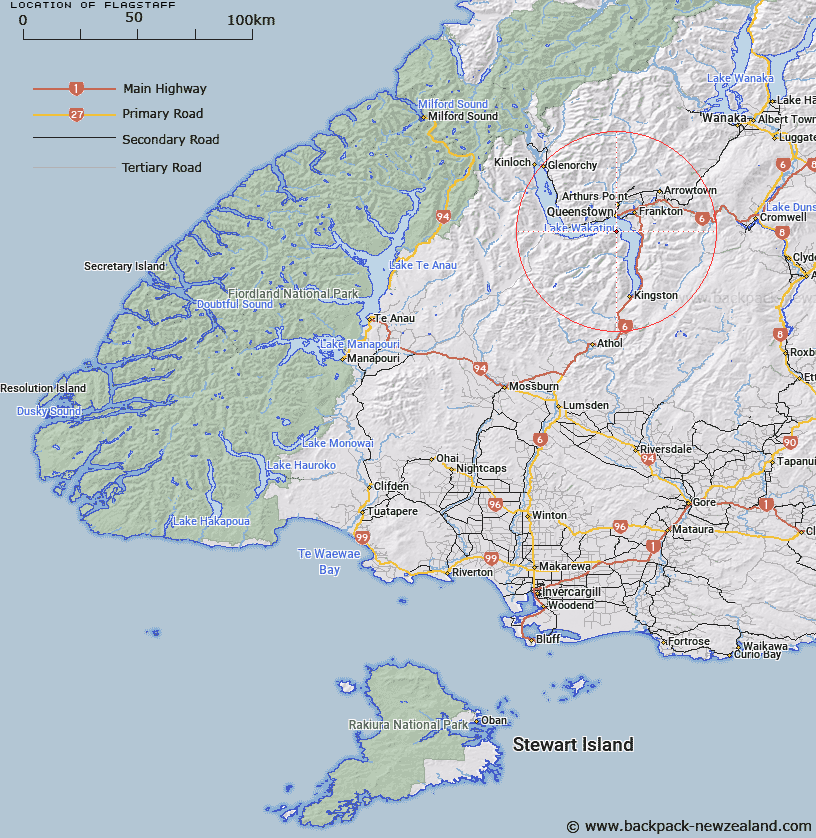 Flagstaff Map New Zealand