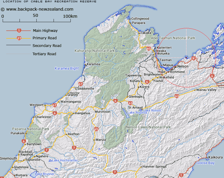 Cable Bay Recreation Reserve Map New Zealand