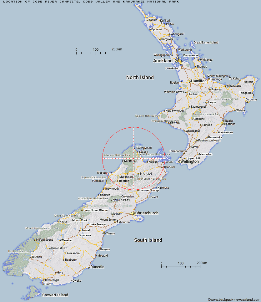 Cobb River Campsite Map New Zealand
