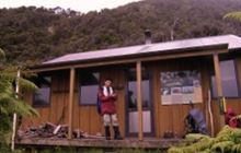 Martins Bay Hut . Fiordland National Park, Hollyford Valley area