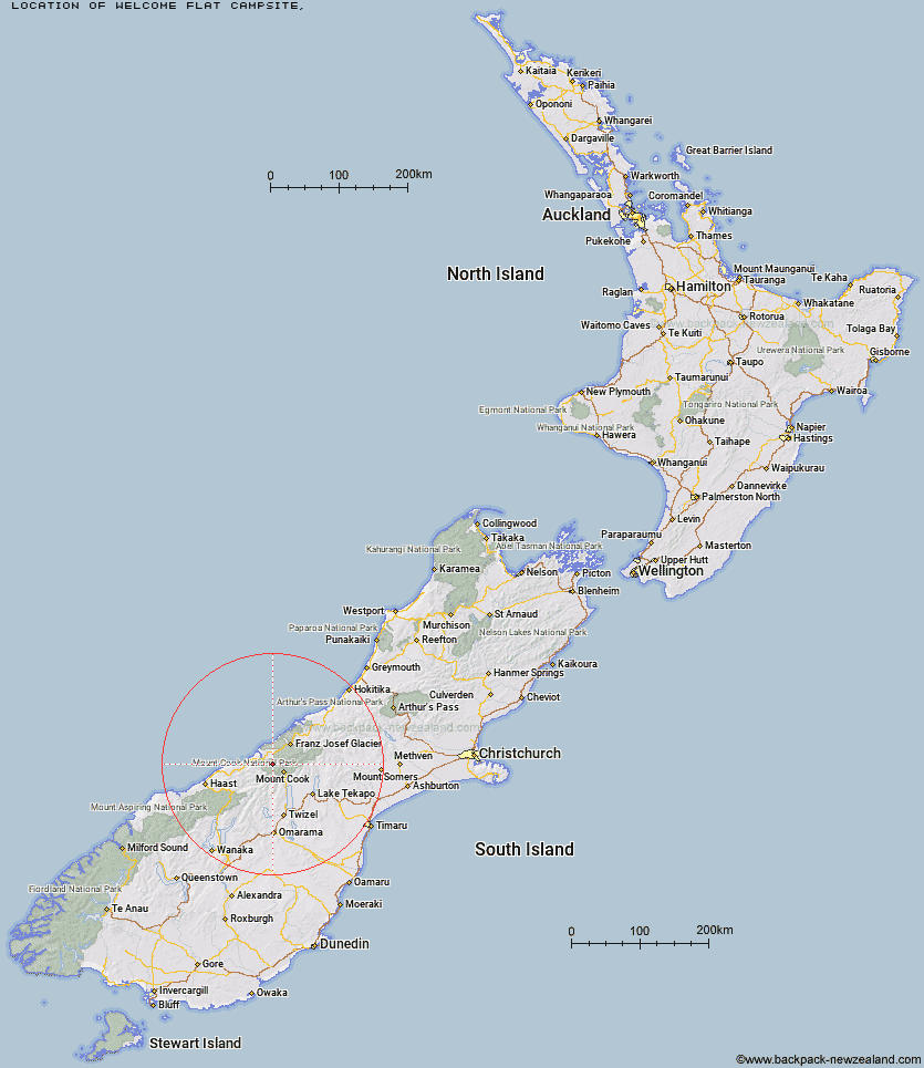 Welcome Flat Campsite Map New Zealand