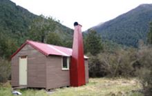 Waikiti Hut . Ahaura River and Lake Brunner catchments area