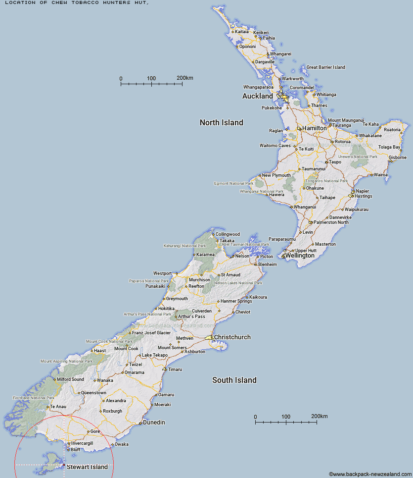 Chew Tobacco Hunters Hut Map New Zealand