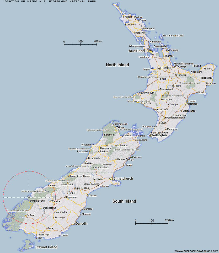 Kaipo Hut Map New Zealand