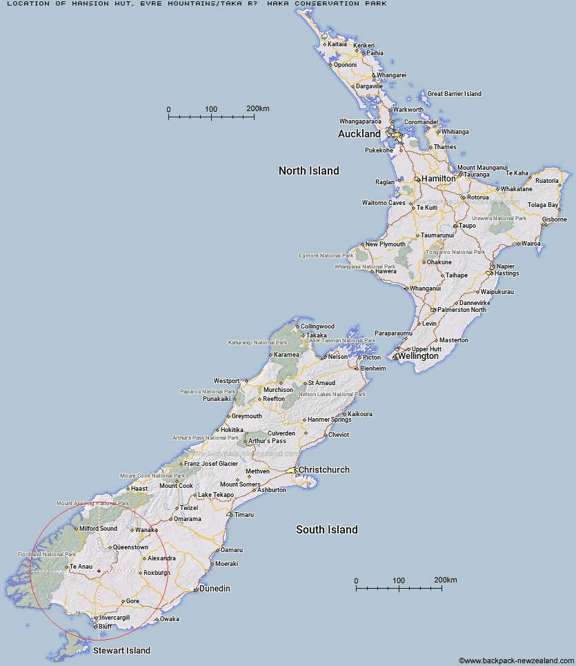 Mansion Hut Map New Zealand