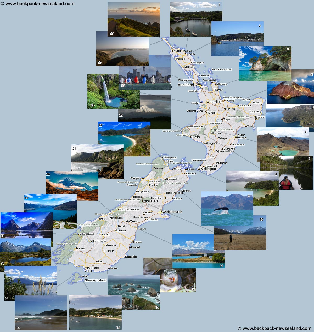 new zealand tourist attractions map