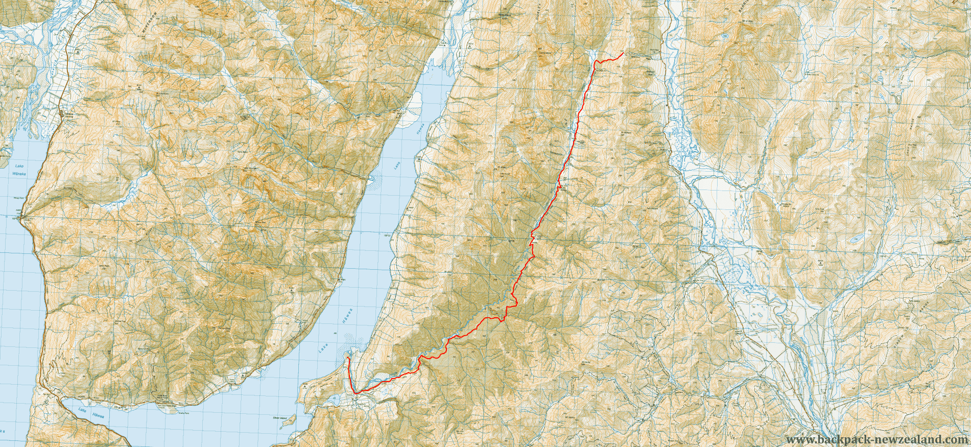 Dingle Burn Valley Track Map - New Zealand Tracks