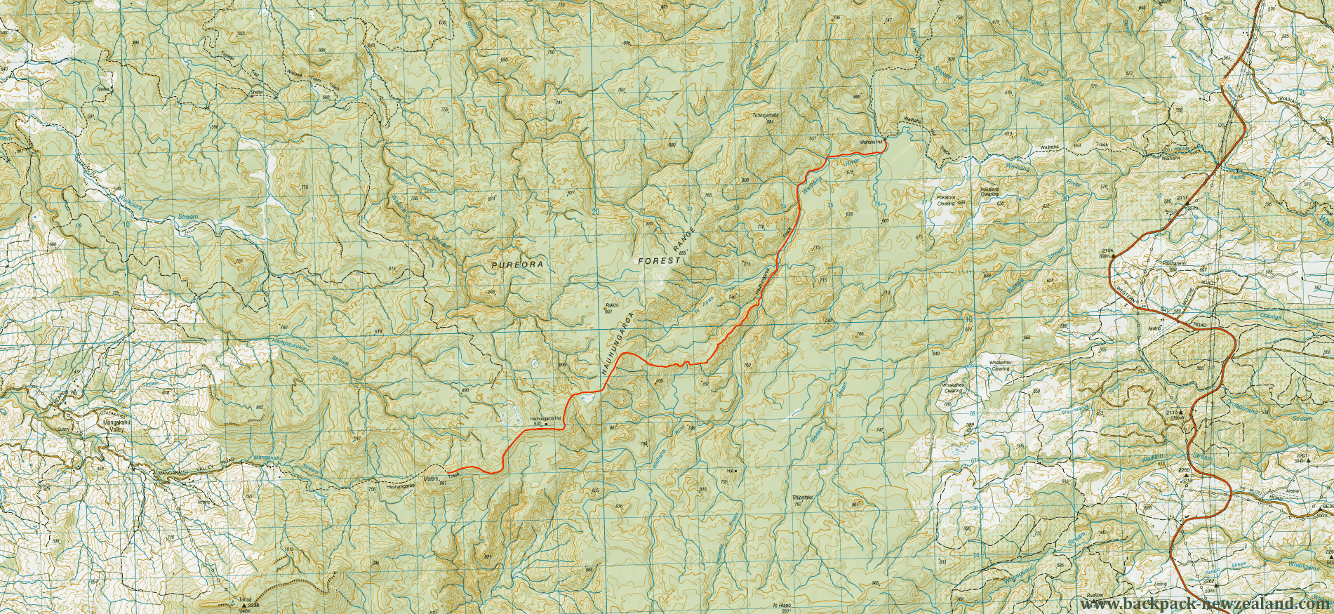 Hauhungaora Track Map - New Zealand Tracks