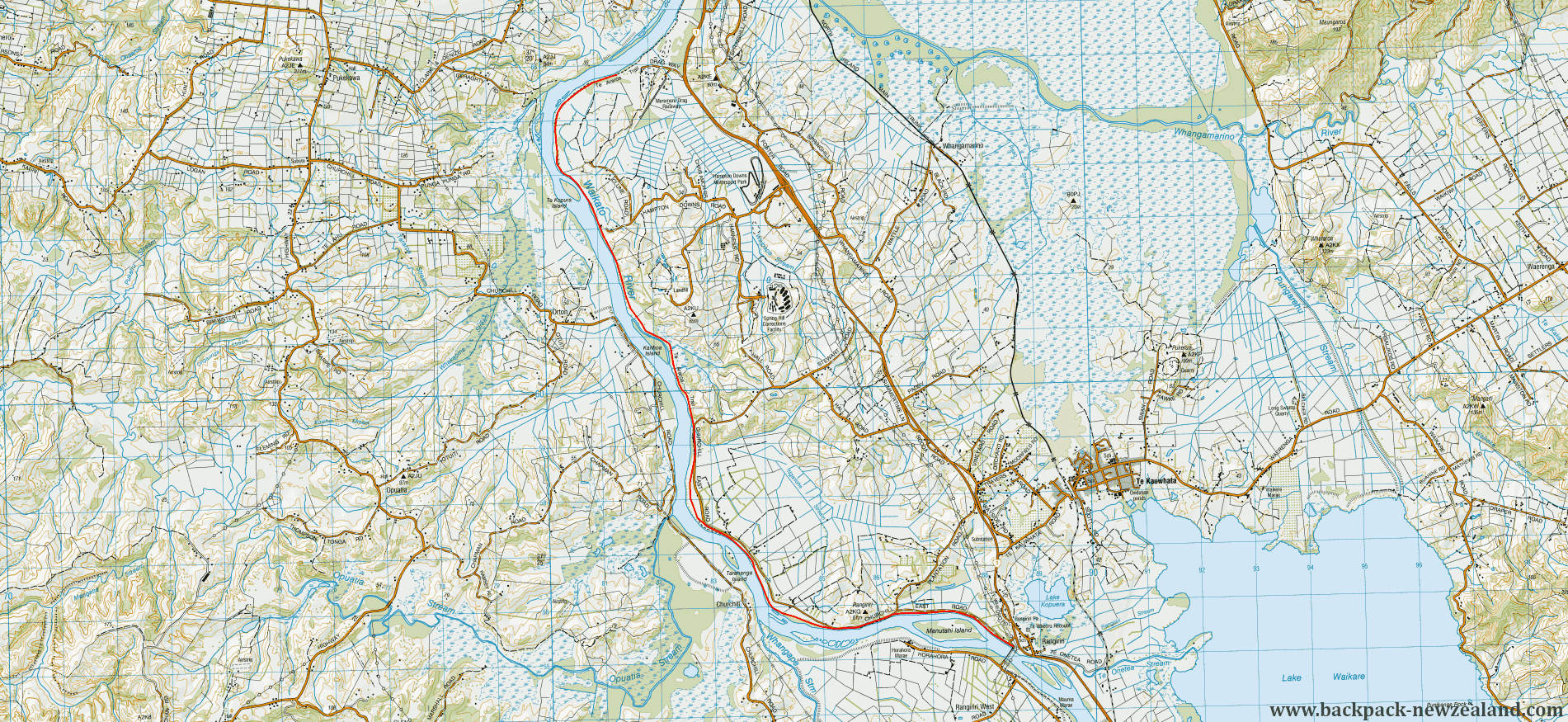 Waikato Gorge Track Map - New Zealand Tracks