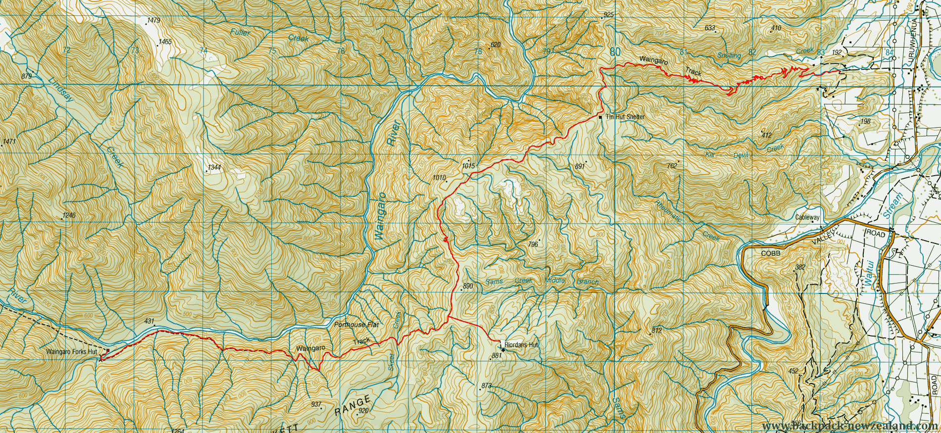 Waingaro Track Map - New Zealand Tracks