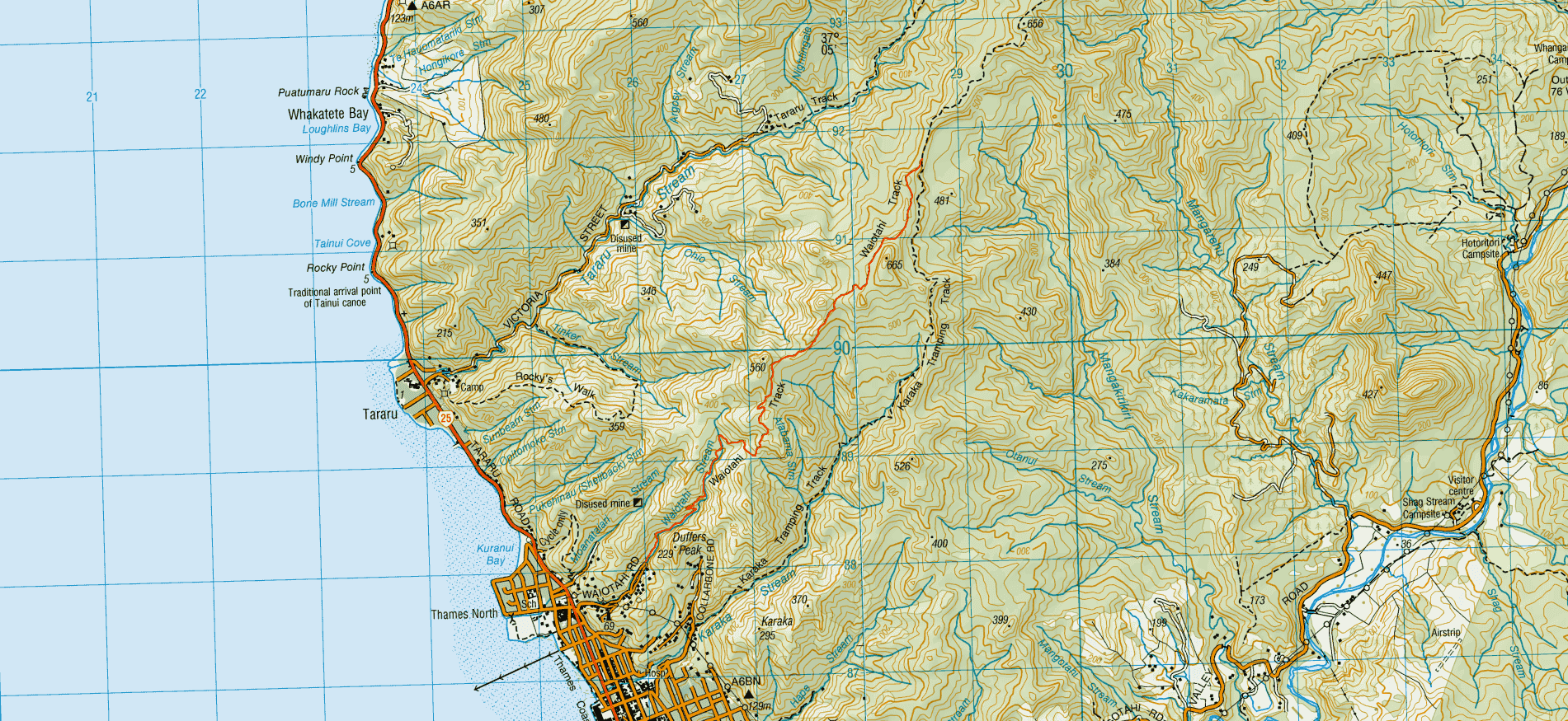 Waiotahi Track Map - New Zealand Tracks