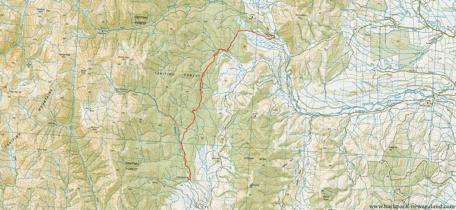 Wairaki Track Map - New Zealand Tracks