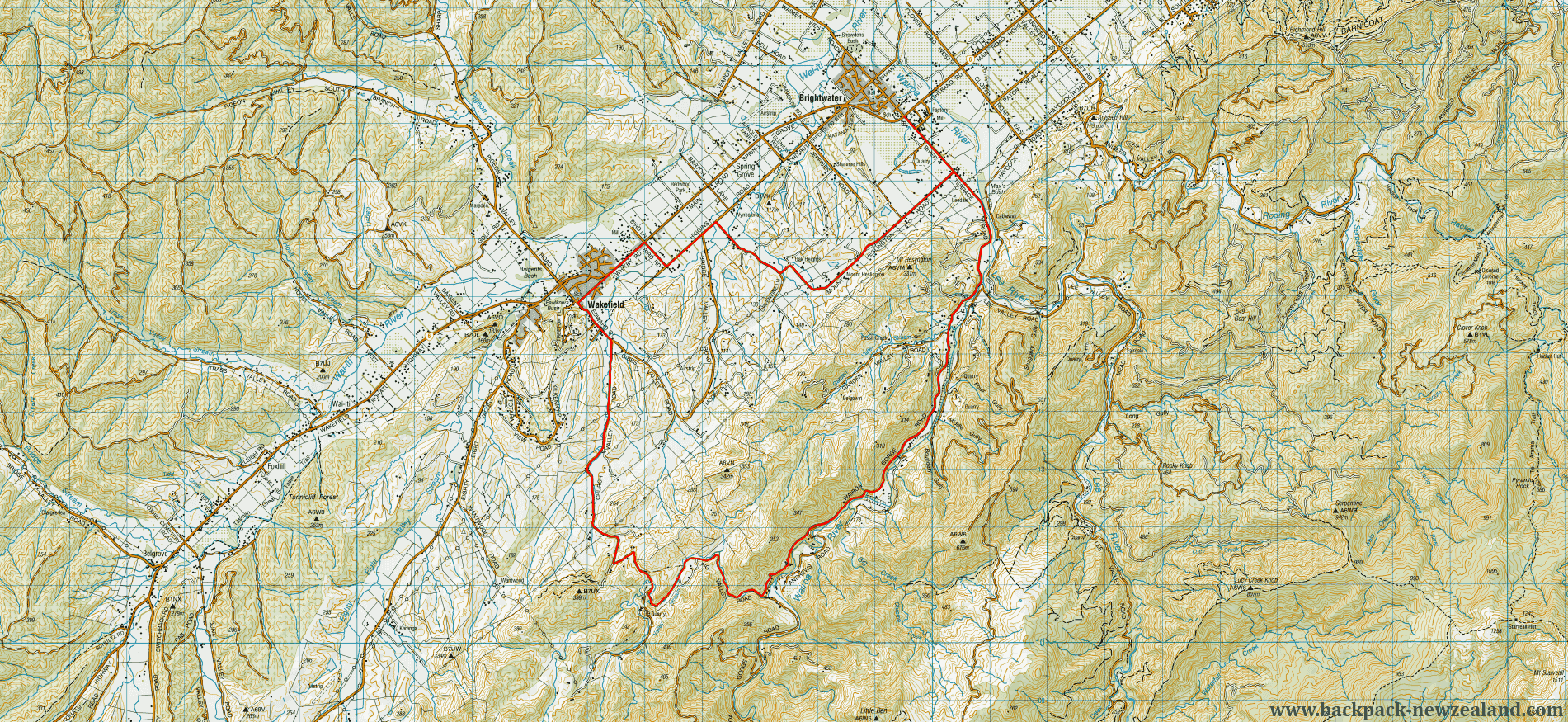 Wairoa Gorge Loop Map - New Zealand Tracks