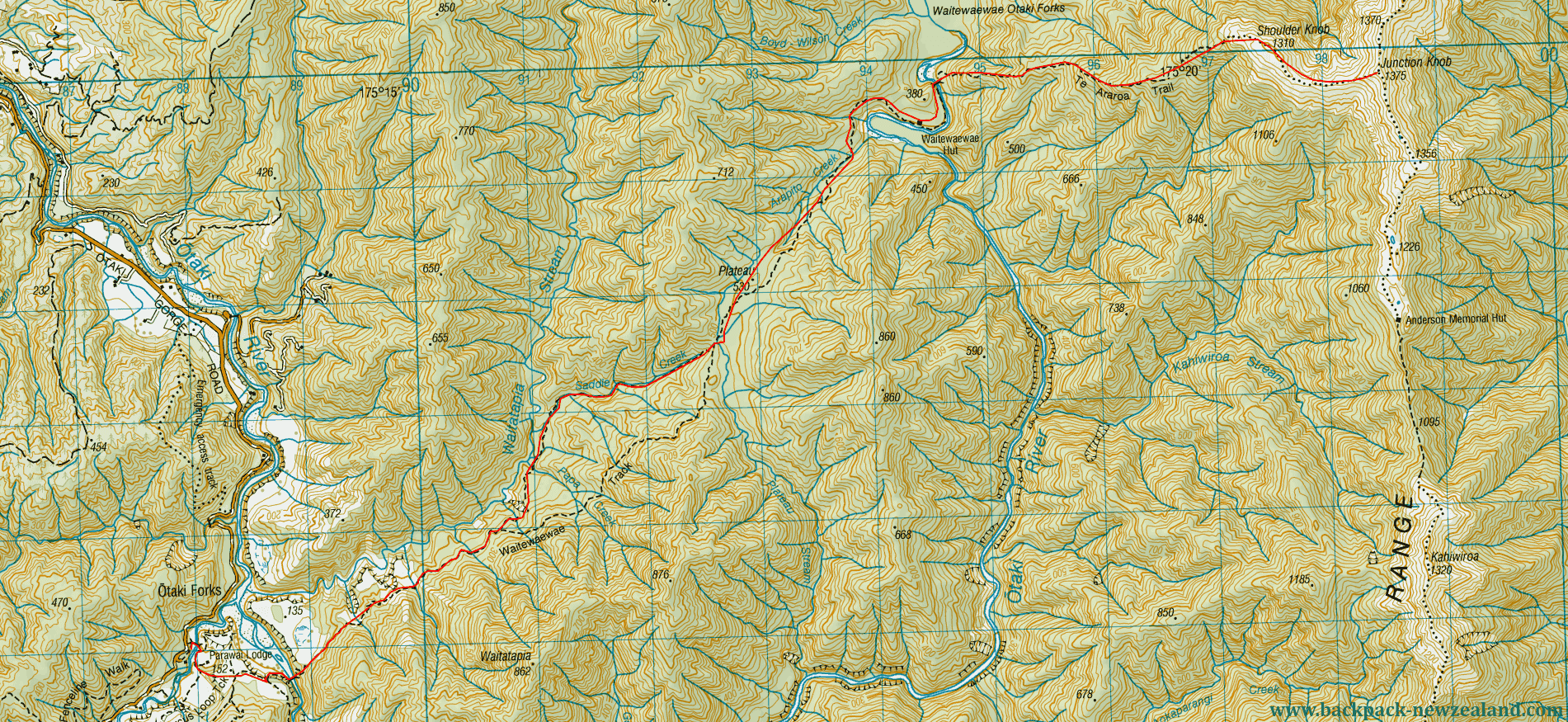 Waitewaewae Track Map - New Zealand Tracks