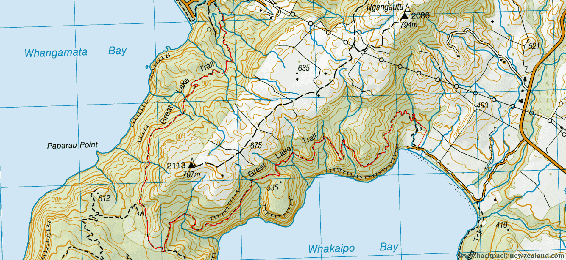 Whakaipo - Kinlock Track Map - New Zealand Tracks