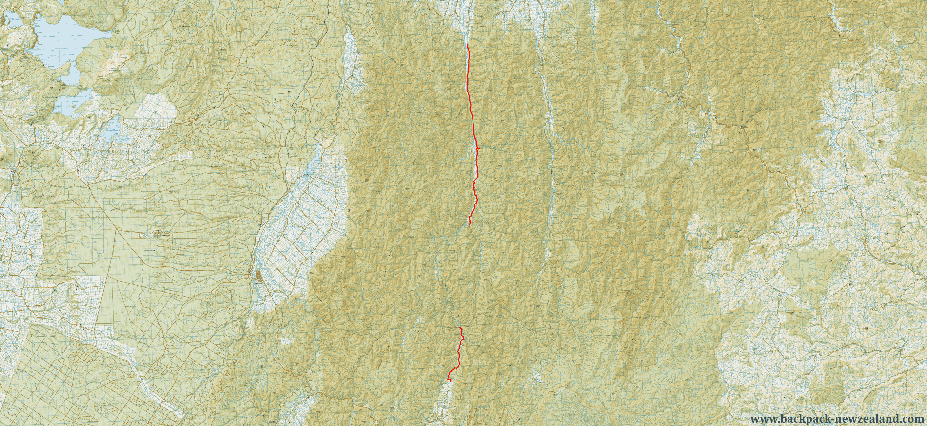 Whakatane Valley Track Map - New Zealand Tracks