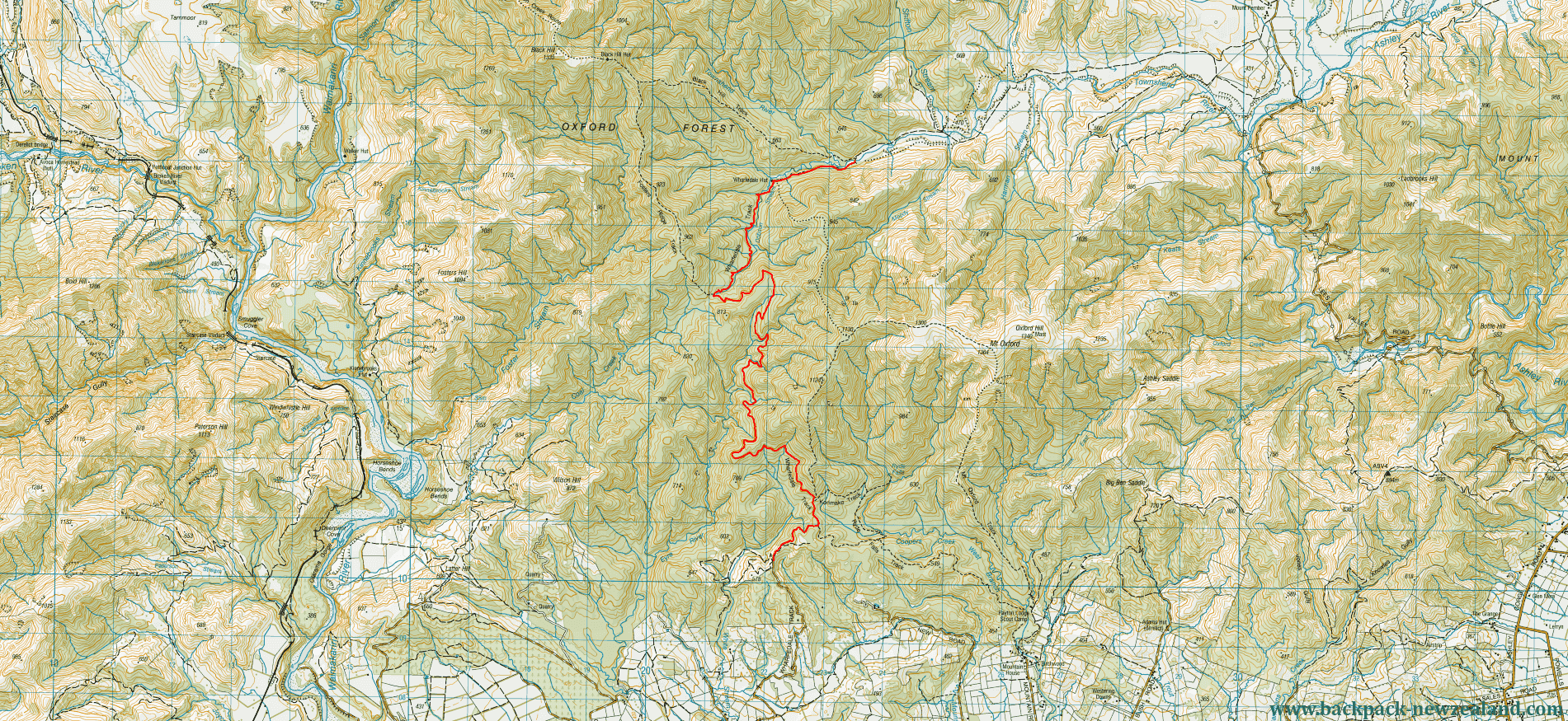 Wharfedale Track Map - New Zealand Tracks